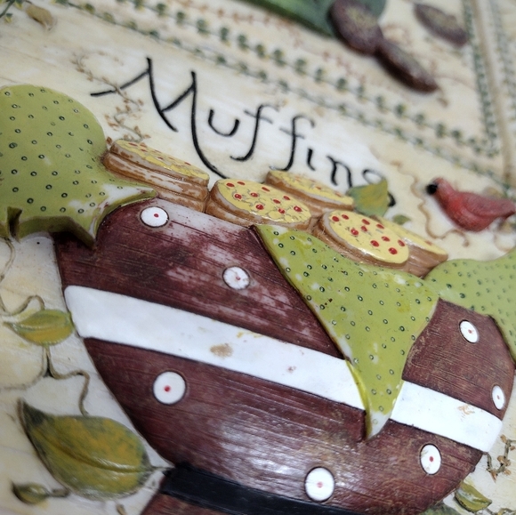 Set of 4 Resin 3D Wall Decor Plaques Tea, Honey, Cookies, and Muffins - Picture 7 of 14